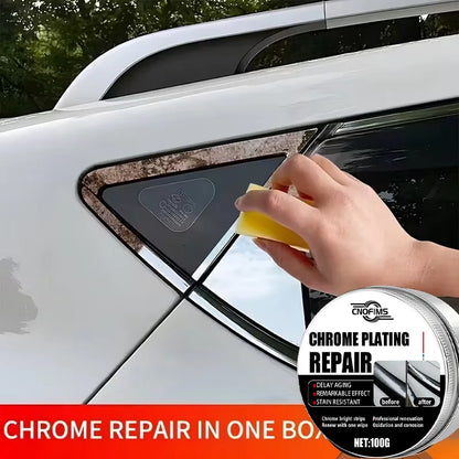 Chrome Polish with Sponge – All-Vehicle Chrome Oxidation Remover & Shine Restorer