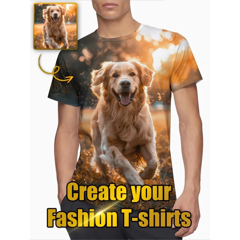 Custom 3D Print T-Shirt - Personalized Unisex Short Sleeve Summer Streetwear