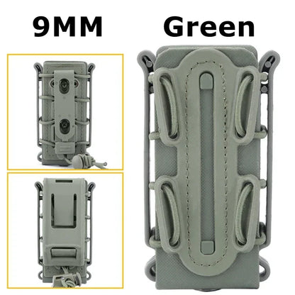 5.56mm & 7.62mm Tactical Fast Mag Pouch - MOLLE Belt Clip Soft Shell Rifle & 9mm Magazine Carrier