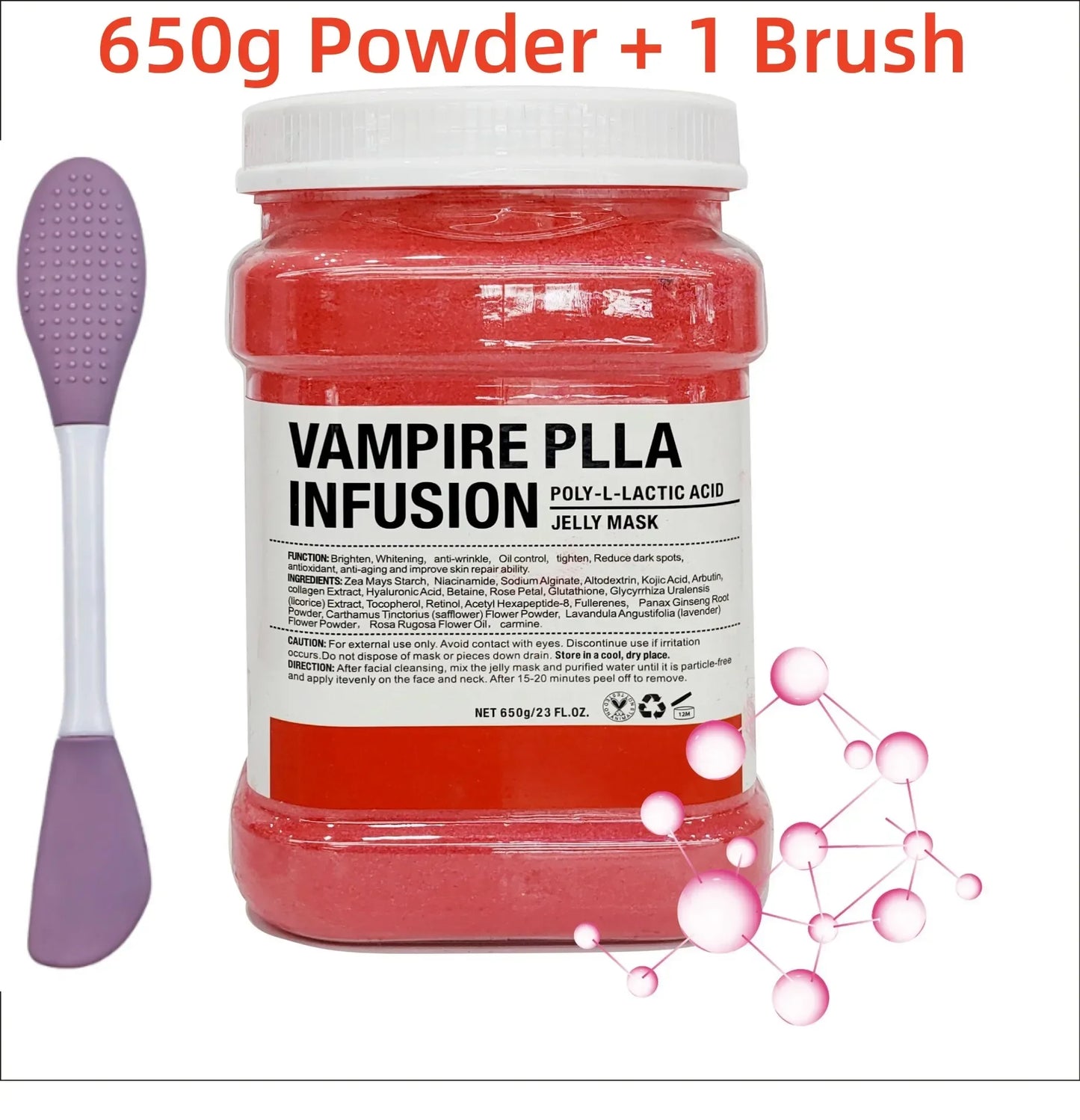 650g Chamomile & Hyaluronic Acid Facial Mask Powder – Moisturizing Rose Jelly Skin Care Mask with Silicone Brush for Elasticity Boost