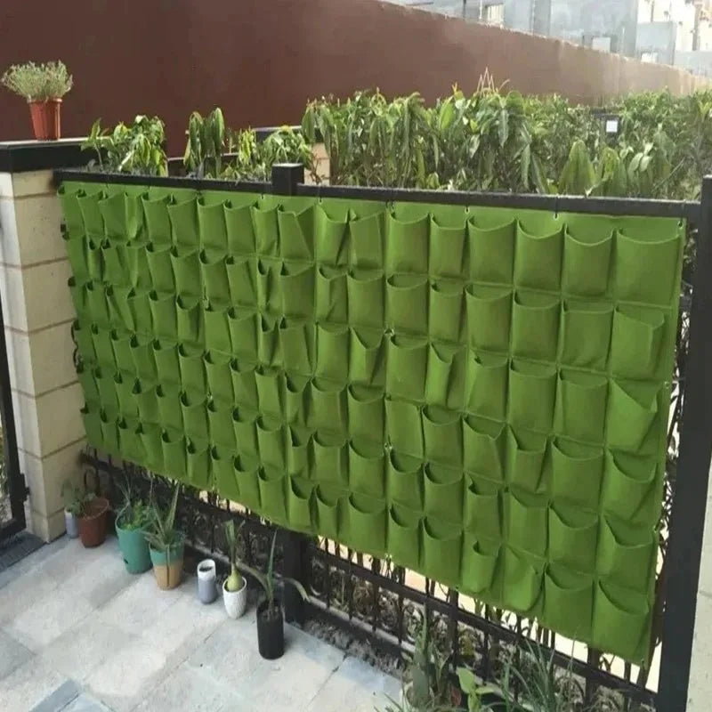 Wall Hanging Planting Bag – Multi-Pocket Vertical Garden Planter for Vegetables, Flowers, and Bonsai