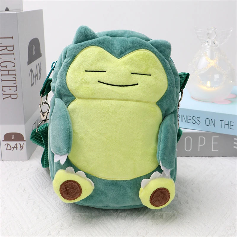 Pokemon Plush Shoulder Bag - Gengar Lucario Mimikyu Snorlax Pikachu Anime Kawaii Toy Gift for Kids