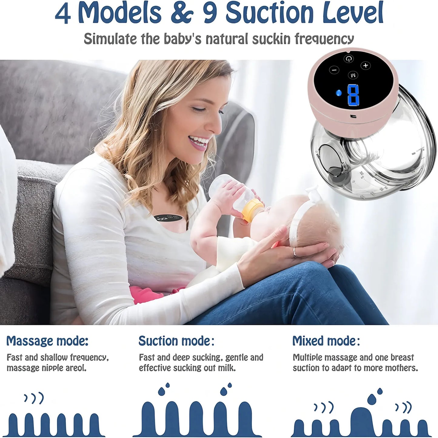 Wearable Electric Breast Pump — Portable Hands-Free Silent Breast Milk Extractor & Collector, 1PCS