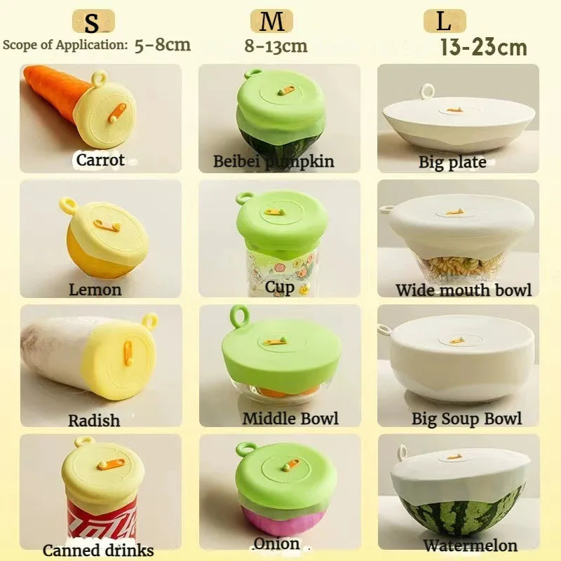 Reusable Silicone Stretch Lids – Self-Sealing Universal Covers for Bowls, Pots & Pans