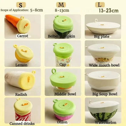 Reusable Silicone Stretch Lids – Self-Sealing Universal Covers for Bowls, Pots & Pans