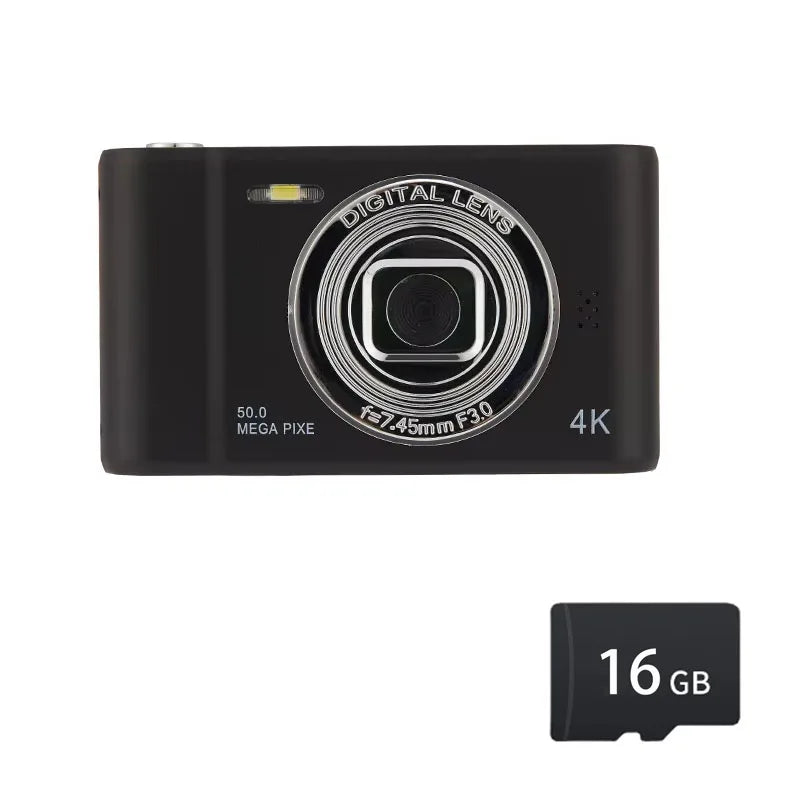 4K Digital Camera – 50MP Travel Selfie Camera with HD Zoom, 2.4-inch Screen, Mini Retro Cam for Kids & Beginners