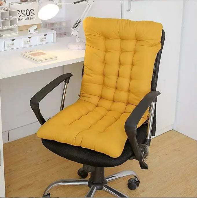 All-in-One Chair Cushion – PP Cotton Backrest & Lumbar Support, Thick Office & Student Dormitory Seat Pad for Summer Comfort