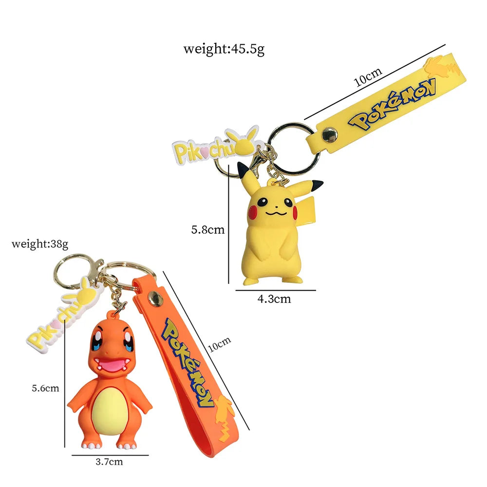 Pokemon Pikachu Keychain Anime Cartoon Figure Toy Pendant – Charmander Psyduck Bag & Car Key Ring Kid Gift