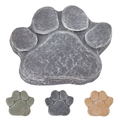 Dog Pawprint Memorial Stone – DIY Lettering Dog Grave Marker Pet Monument for Outdoor Lawn & Patio (15.5x17.5cm)