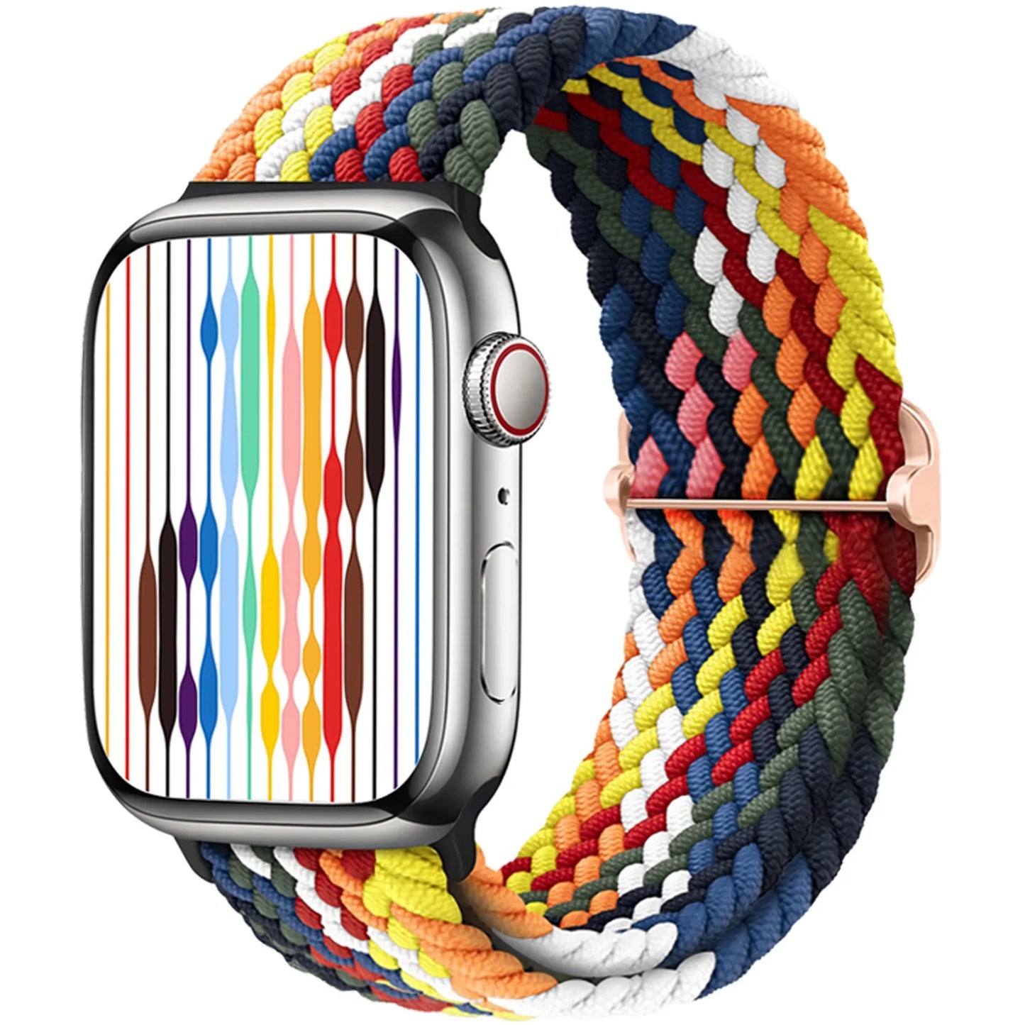Braided Solo Loop Apple Watch Ultra Band – Elastic Nylon Adjustable Sport Bracelet Strap for iWatch SE, Series 3–9 (38mm–49mm)