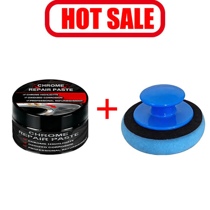 Chrome Polish Paste for Cars – Scratch Repair and Shine Restorer for Door Handles, Window Frames & Car Emblems