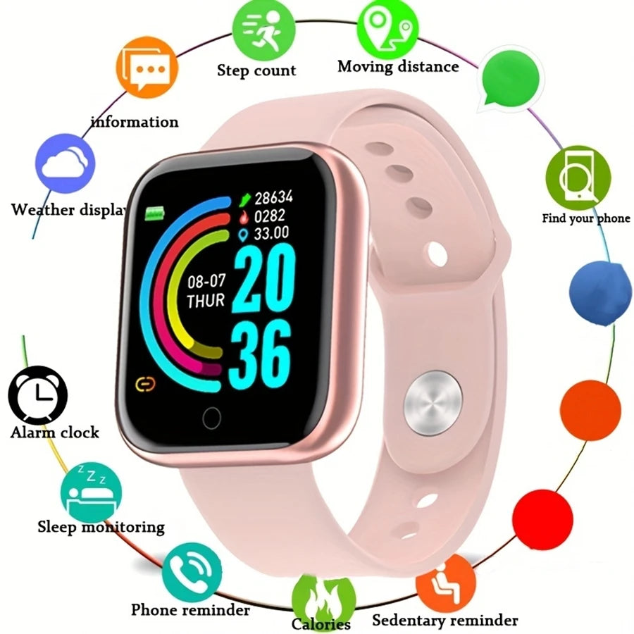 Smartwatch for Men & Women – Fitness Monitor, Message Alerts, Compatible with Xiaomi & Huawei, Perfect Birthday Gift