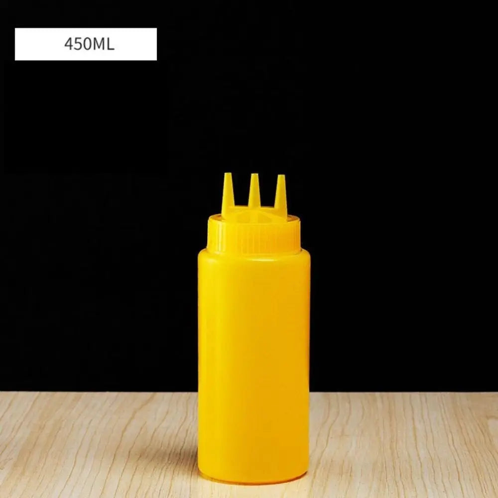 Plastic Squeeze Sauce Bottle – Graduated Jam & Salad Container with 3 Nozzles