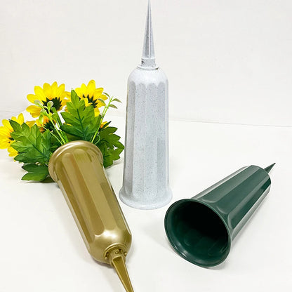 2/1PC Cemetery Vase with Spikes – Plastic Floral Vase Holder for Gravestone, Outdoor Flower Marker Decorations for Graves