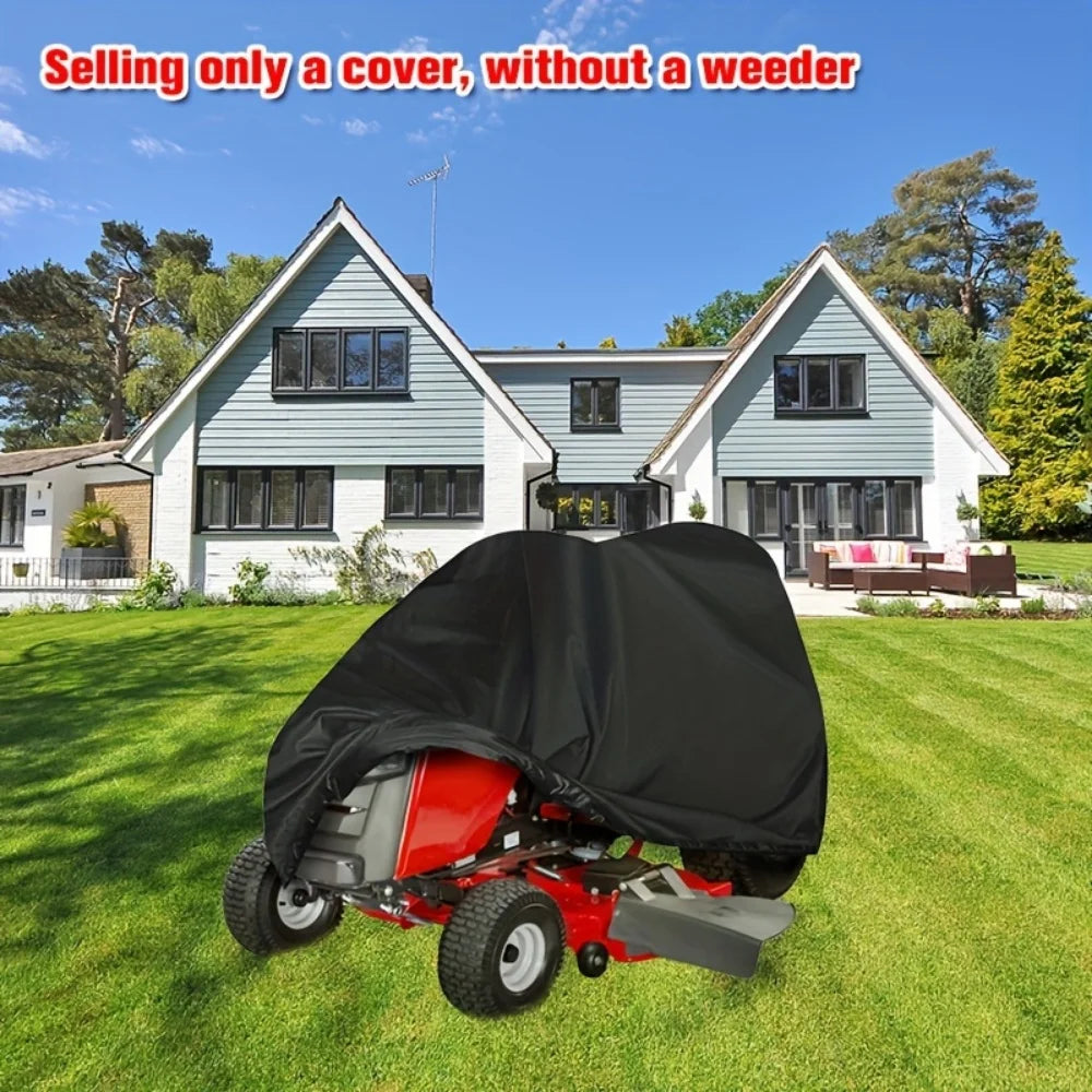 Heavy-Duty Yard Tractor Cover - Black Oxford Fabric Outdoor Lawn Mower Storage Protector & Accessory Cover