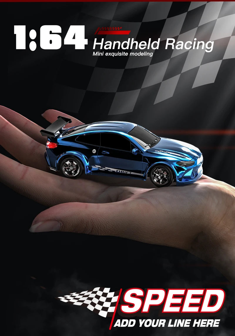 4WD 1:64 Mini RC Drift Car — 2.4GHz Palm Racing Remote Control Toy for Kids & Collectors