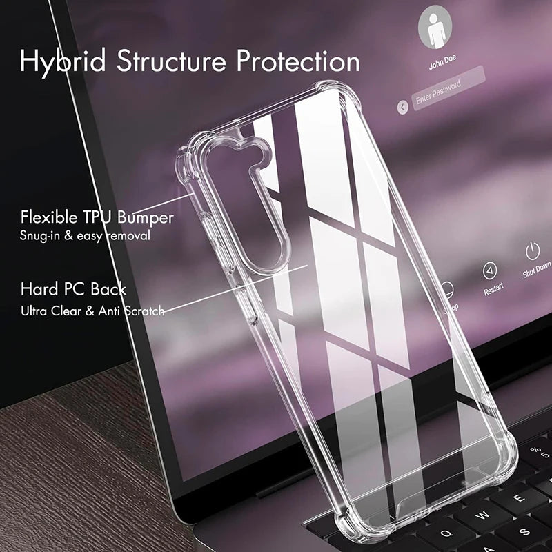 Hybrid Shockproof Clear Hard Case for Samsung Galaxy S25/S24/S23/S22 Plus/S22 Ultra/S21 FE & A56/A36/A54/A34/A53/A33