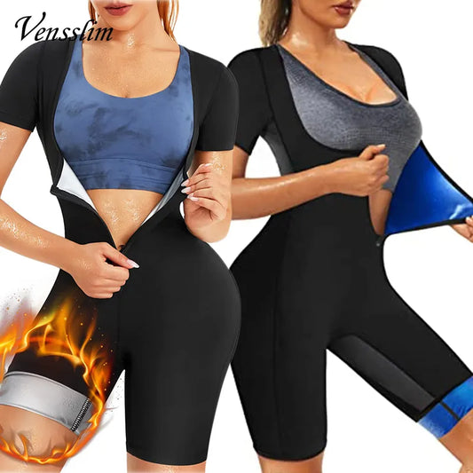 Vensslim Women's Sauna Suit: Sweat Shirt, Slimming Hot Thermo Shapewear for Full Body, Waist Trainer Legging Trimmer Corset