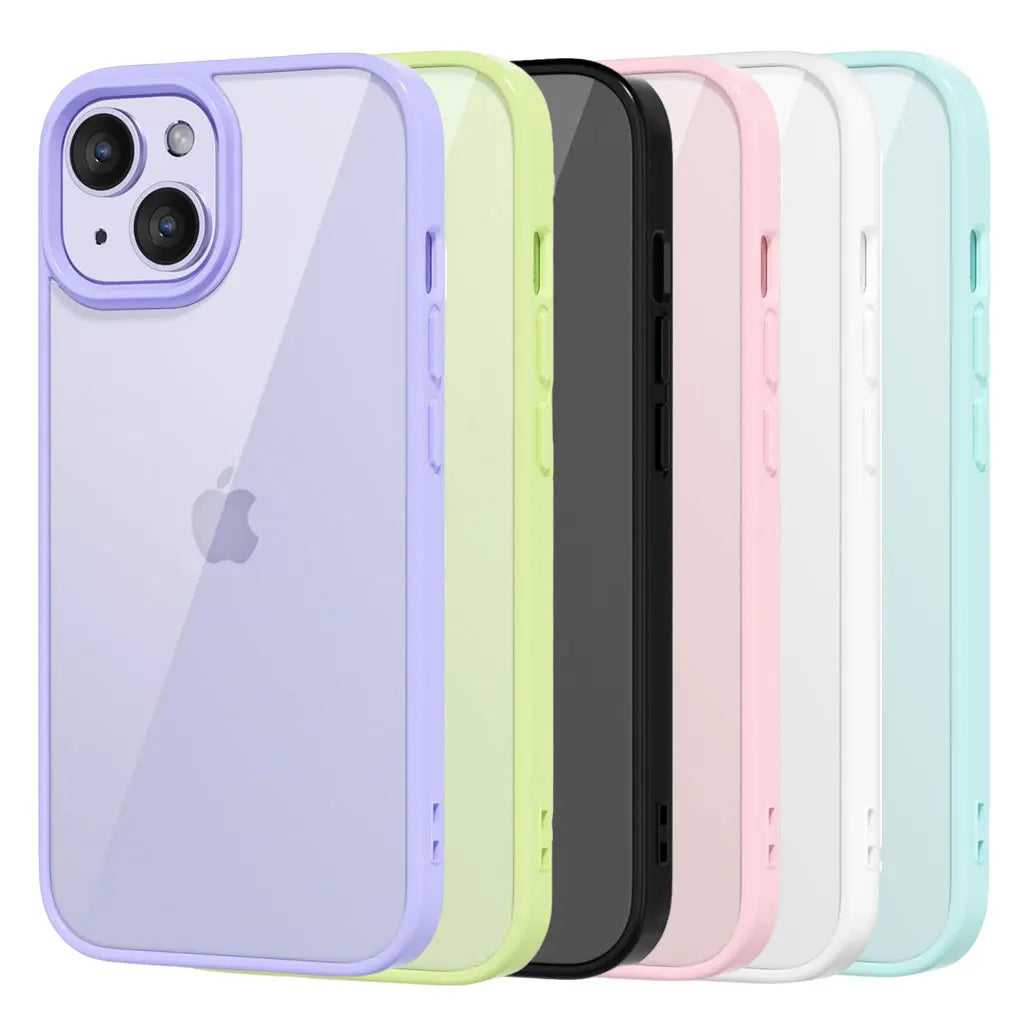 Transparent Shockproof Silicone Phone Case - Color Back Protective Cover for iPhone 16, 15, 14, 13, 12, 11 Pro Max & More