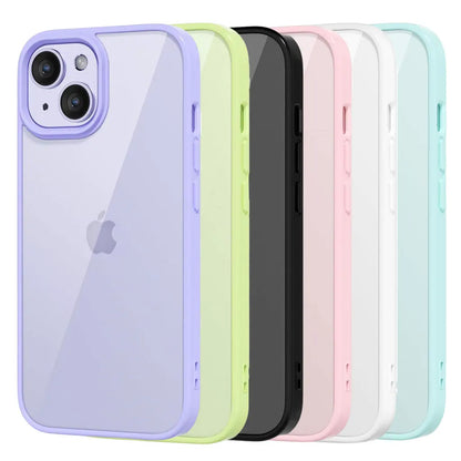 Transparent Shockproof Silicone Phone Case - Color Back Protective Cover for iPhone 16, 15, 14, 13, 12, 11 Pro Max & More
