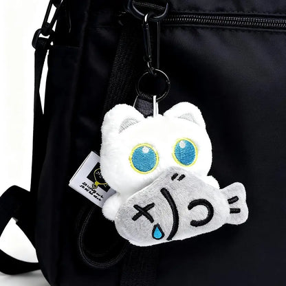 Cute Black Cat Plush Keychain - Kawaii Cartoon Bag Pendant Car Keyring Stuffed Doll Gift