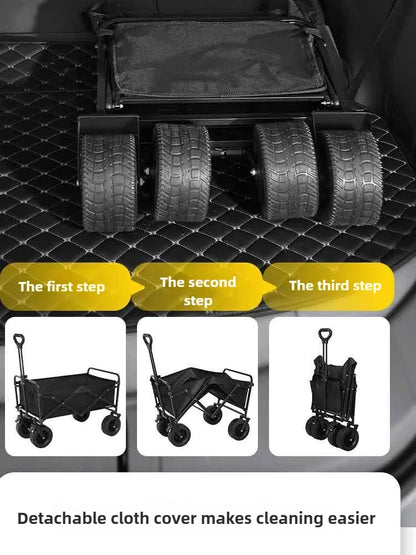 Heavy Duty Large Capacity Folding Wagon – Collapsible Shopping, Beach & Garden Trolley, Portable Outdoor Camping Cart