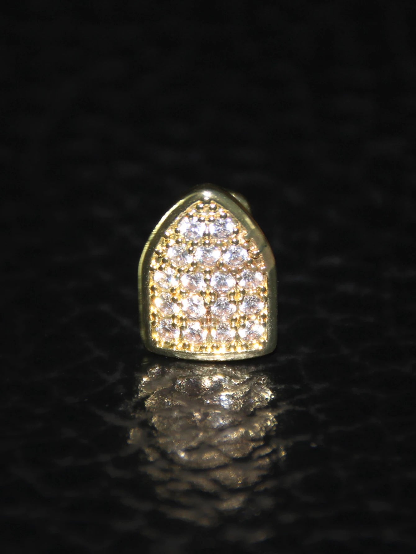 Full Zircon Inlaid Teeth Decoration – Hip Hop Style Single Teeth for Men & Women, Perfect for Dating & Party Wear