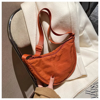 Casual Nylon Hobo Crossbody Bag for Women – Shoulder, Half Moon, Tote Travel Shopper & Purses