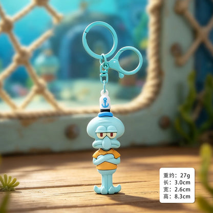 Bikini Bottom Ugly Fish Keychain - Colorful Cartoon Pendant for Car, Bag, and Festival Gifts