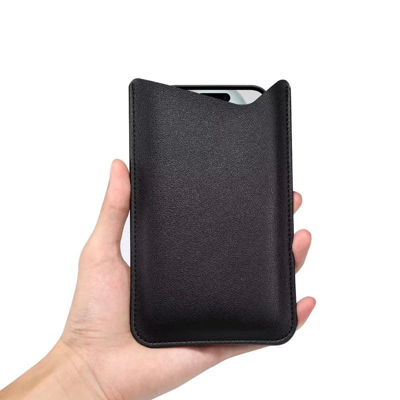 Universal PU Leather Phone Pouch - Protective Mobile Phone Bag for iPhone, Samsung, Xiaomi & Huawei Devices