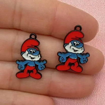 10-Piece Cartoon Anime Alloy Charms - Drip Oil Pendants for DIY Jewelry, Keychains, Earrings & Bag Accessories