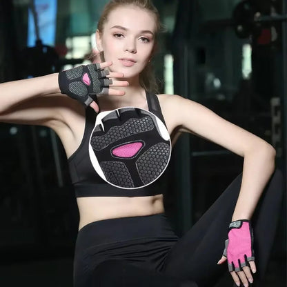 Breathable Fingerless Cycling Gloves - Anti-Slip Half-Finger Fitness, Gym & Fishing Gloves for Men & Women