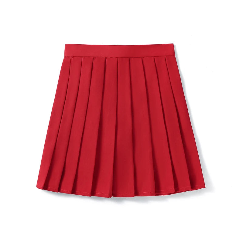 Women’s High Waist A-Line Skirt – Summer Harajuku Style Black Mini Pleated School Girl Uniform