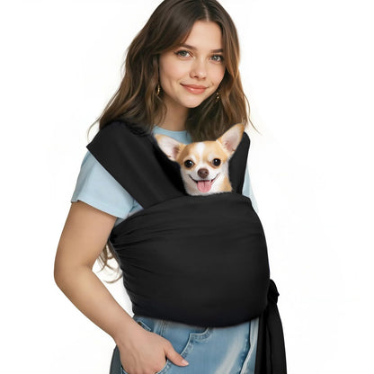 Pawaboo Pet Sling Carrier - Hands-Free Soft Cotton Front Facing Bag for Small Dogs & Cats