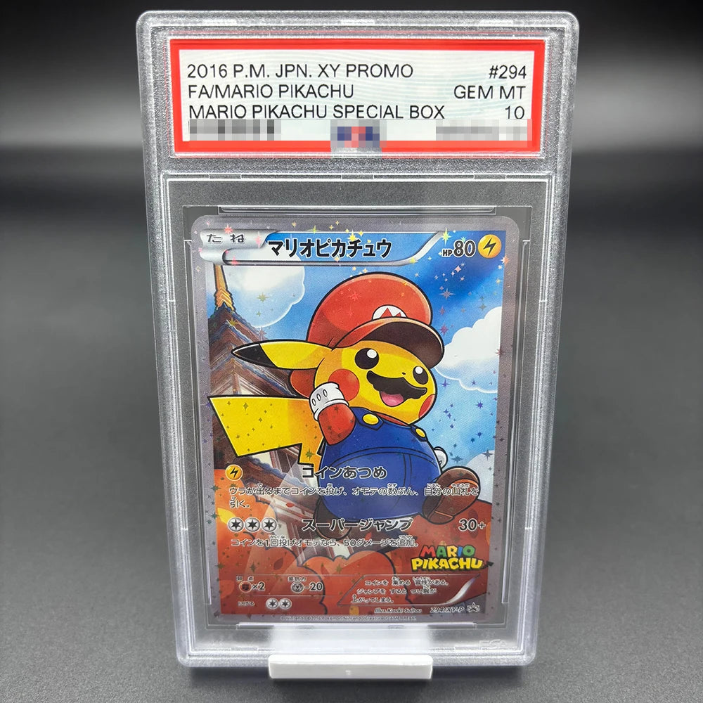 DIY 2023 PTCG Van Gogh Pikachu & Grey Felt Hat Collection Card – 10-Point Rating Anime Game Card Gift Toy