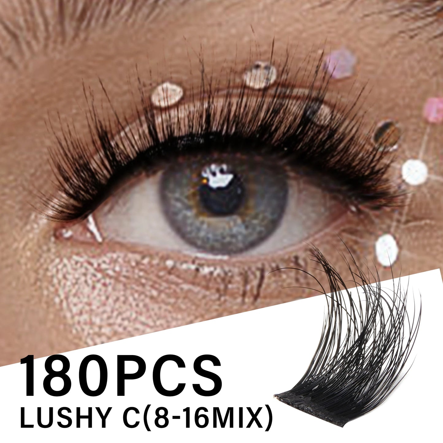 Individual Cluster Lashes C Curl – 3D Wispy DIY Extensions, 0.1mm Thin Band, Reusable & Natural