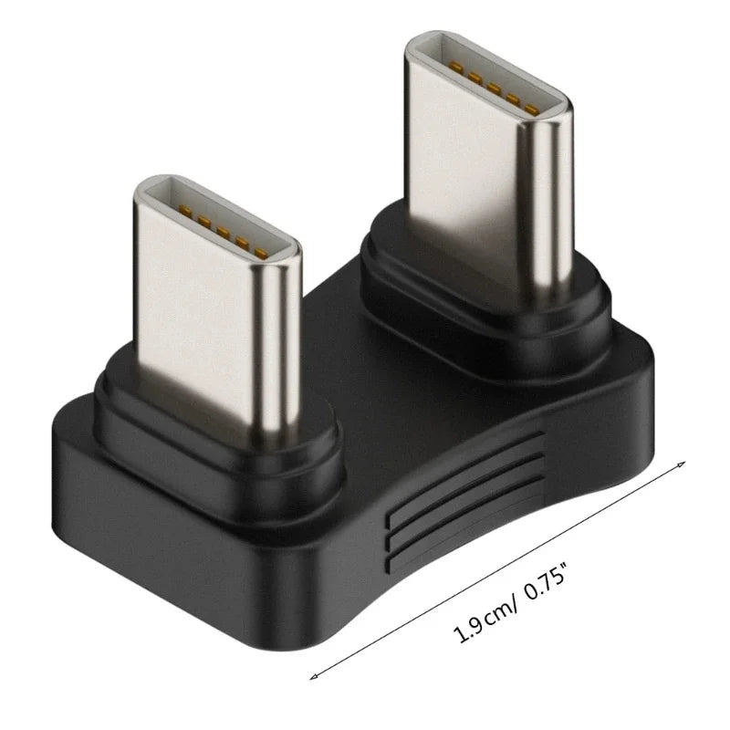 180° USB-C Angle Adapter – 20Gbps Data Transfer, 140W PD Fast Charging Type-C Male to Female Converter for Steam Deck Accessories