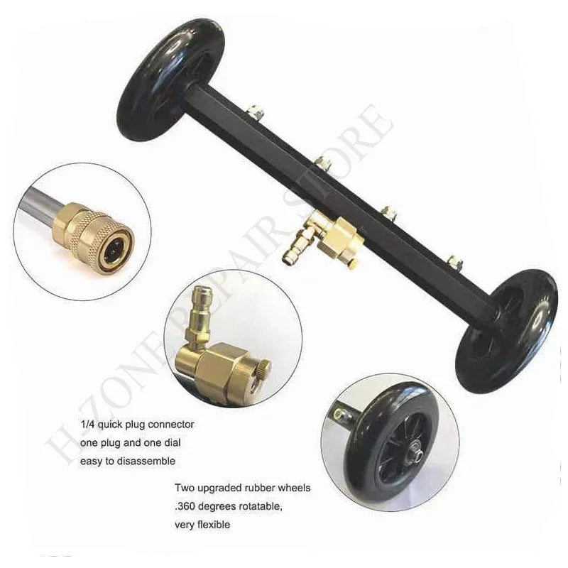 5000 PSI High-Pressure Car Washer – 16 Inch Electric Chassis Cleaning Water Broom with Dual Extension Rods for Vehicles & Motorcycles