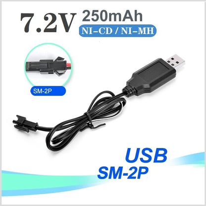 NiCd NiMH Battery Charger 2.4V–9.6V - RC Car Boat Tank Toy Battery Charger with SM-2P SM Plug