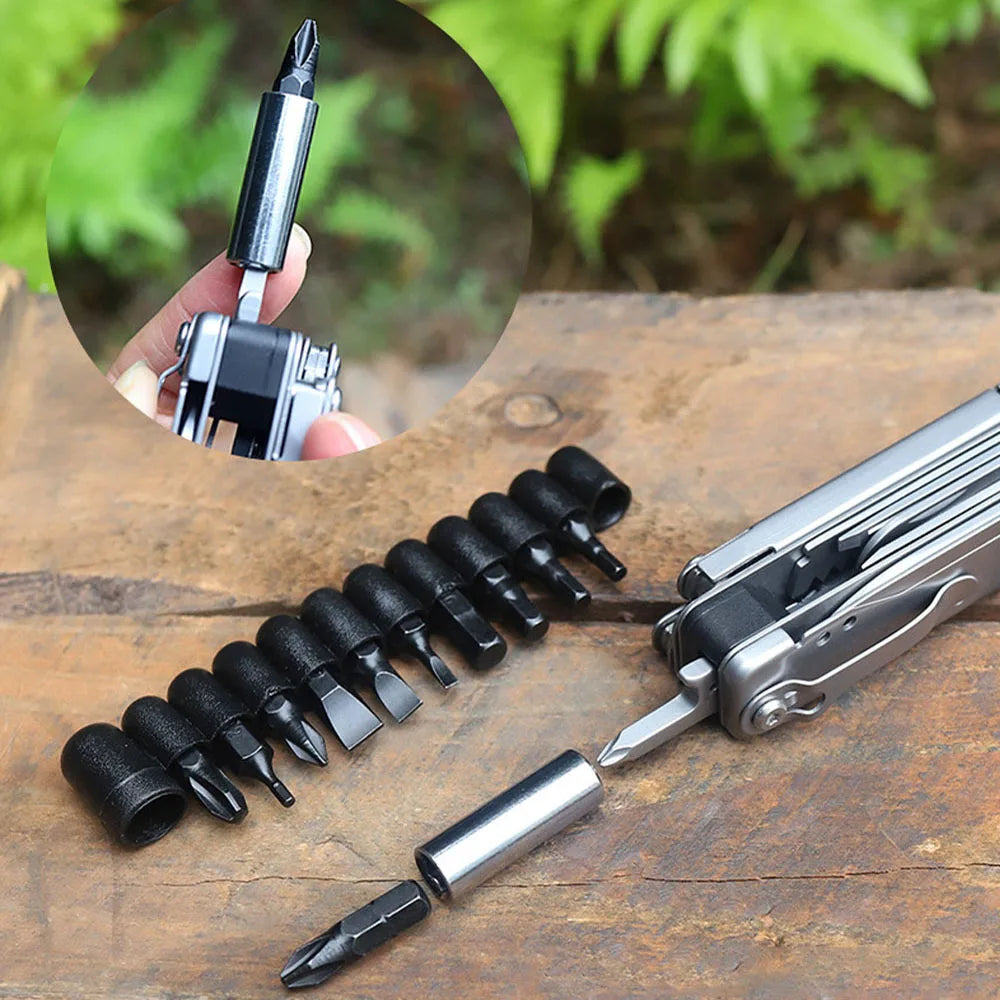 Combination Multitool Folding Knife - Scissors, Detachable Outdoor Pocket Knife, EDC Emergency Hand Tools, Multipurpose Knife