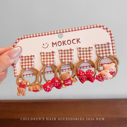 10PCS Ocean-Themed Baby Girl Hair Ties - High-Elasticity Korean-Style Star and Heart Hair Bands for Toddlers, Gentle Everyday Wear