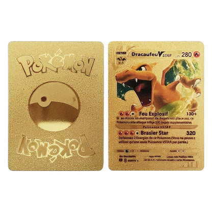 Pokemon Rainbow Gold & Silver VMAX GX Cards – Collectible Battle Trainer Cards in Spanish, English & French, Kids Toy Christmas Gift