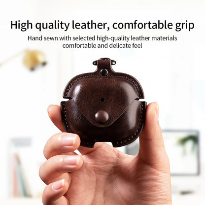 Leather Business Case for AirPods 4 – Luxury PU Headphone Cover with Hook