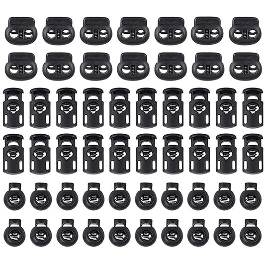 50pcs Plastic Cord Lock Toggle – DIY Spring Stopper for Lanyards, Drawstrings, Shoelaces & Clothing