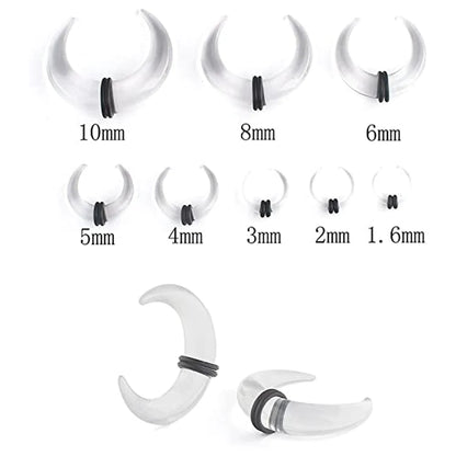 8PCS Acrylic Ear Piercing Kit — Spiral Tapers, Tunnels & Septum Horns for Men & Women Body Jewelry