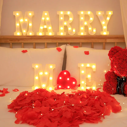 Wedding Decorative Name Letters - LED Alphabet Lights, Luminous Number Lamp for Night Light, Party, Baby Bedroom, and Home Decoration