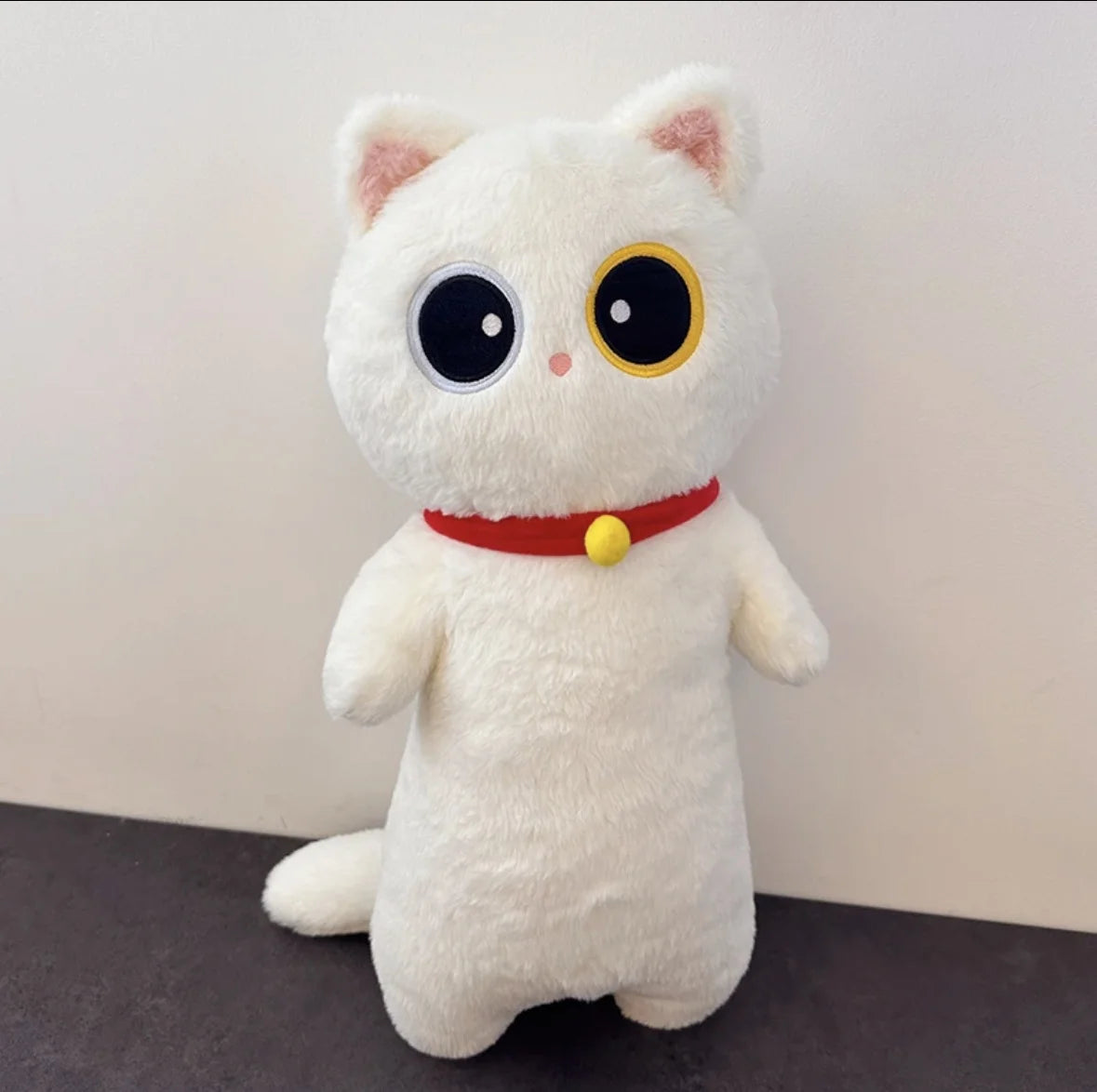Kawaii Siamese Cat Plush Toy – Long Oblong Orange & Black Kitten Nap Pillow for Kids, Bed Decor & Hug Cushion