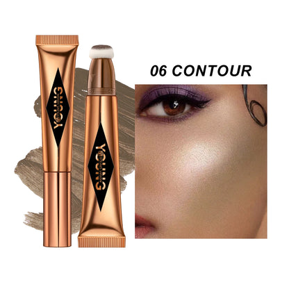YOUNG VISION Air Cushion Powder Blusher – High Gloss Stick, 6 Color Options for Liquid Rouge Makeup