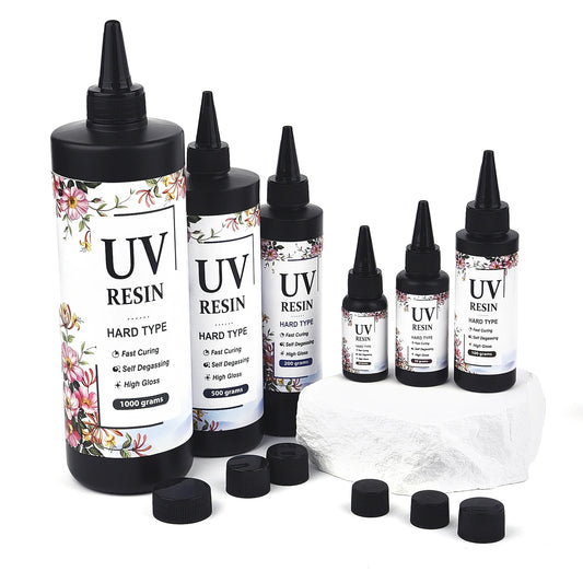 Crystal Epoxy Resin UV Glue - Quick Drying Hardener for DIY Jewelry Making, Available in 20g-1000g with UV Lamp Accessories