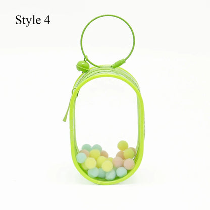 Transparent Jewelry Organizer Box – Plastic Storage Pouch with Keychain, Dustproof Case, Cute Doll Bag for Accessories